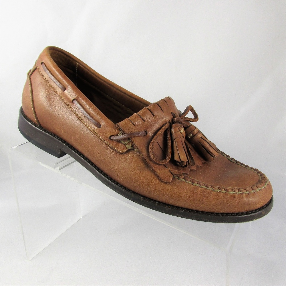 Johnston & Murphy Mens Brown Leather Tassel Loafer